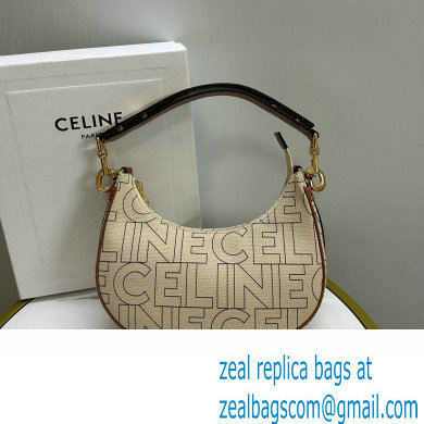 celine Medium Ava Strap Bag in TEXTILE WITH CELINE ALL-OVER print Natural / Tan 2023 - Click Image to Close