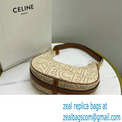 celine Medium Ava Strap Bag in TEXTILE WITH CELINE ALL-OVER print Natural / Tan 2023 - Click Image to Close