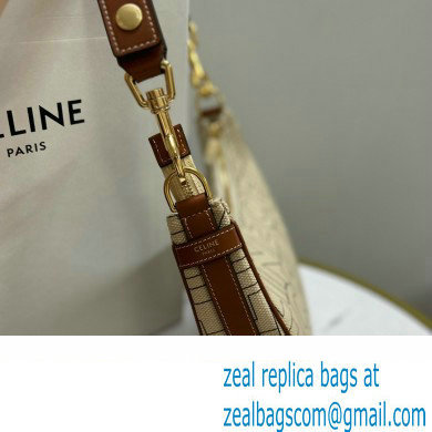 celine Medium Ava Strap Bag in TEXTILE WITH CELINE ALL-OVER print Natural / Tan 2023