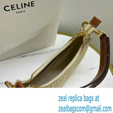 celine Medium Ava Strap Bag in TEXTILE WITH CELINE ALL-OVER print Natural / Tan 2023 - Click Image to Close