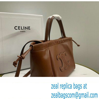 celine SMALL CABAS DRAWSTRING CUIR TRIOMPHE in Smooth Calfskin Tan 2023 - Click Image to Close