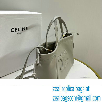 celine SMALL CABAS DRAWSTRING CUIR TRIOMPHE in Smooth Calfskin gray 2023 - Click Image to Close