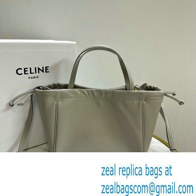 celine SMALL CABAS DRAWSTRING CUIR TRIOMPHE in Smooth Calfskin gray 2023 - Click Image to Close