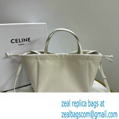celine SMALL CABAS DRAWSTRING CUIR TRIOMPHE in Smooth Calfskin white 2023