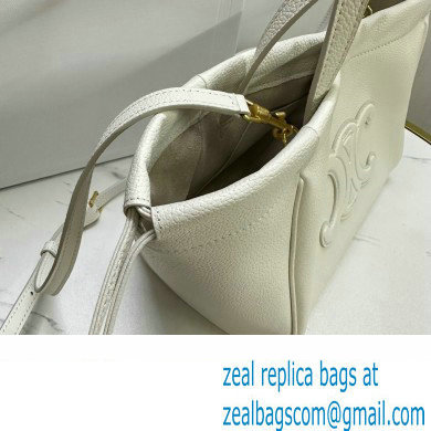 celine SMALL CABAS DRAWSTRING CUIR TRIOMPHE in Smooth Calfskin white 2023 - Click Image to Close