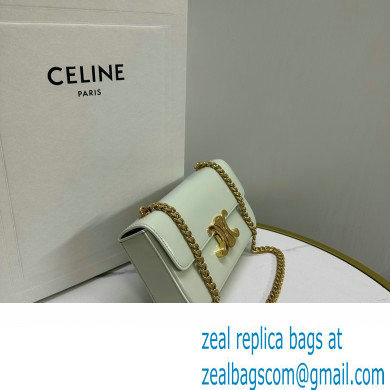 celine Shoulder Bag Triomphe in shiny calfskin jade 2023
