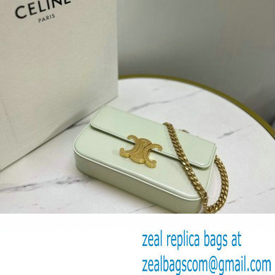 celine Shoulder Bag Triomphe in shiny calfskin jade 2023 - Click Image to Close