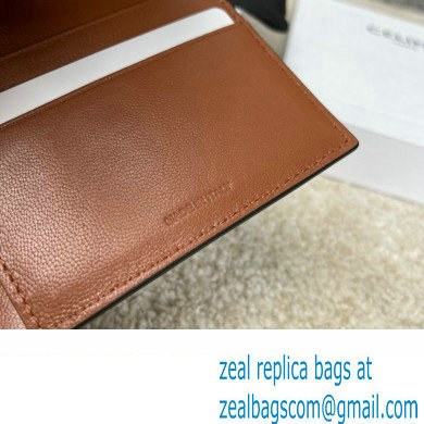 celine Small Strap Wallet in Triomphe Canvas and lambskin Tan 2022