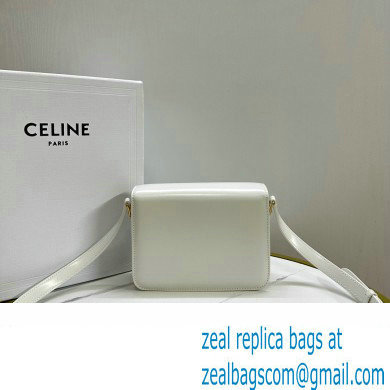 celine Teen Triomphe Bag in SHINY CALFSKIN white 2023
