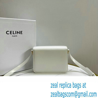 celine Teen Triomphe Bag in SHINY CALFSKIN white 2023 - Click Image to Close