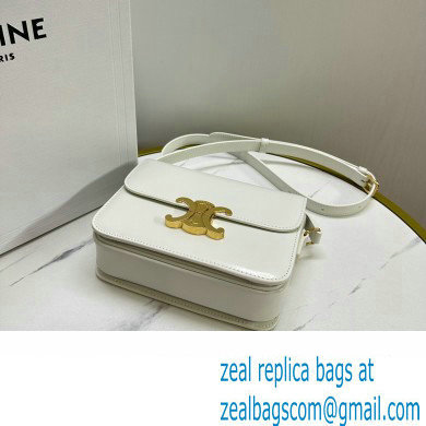 celine Teen Triomphe Bag in SHINY CALFSKIN white 2023