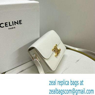 celine Teen Triomphe Bag in SHINY CALFSKIN white 2023 - Click Image to Close