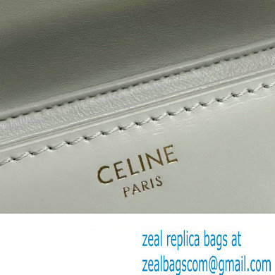 celine Teen Triomphe Bag in SHINY CALFSKIN white 2023 - Click Image to Close