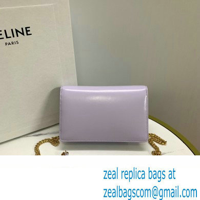 celine Wallet on Chain TRIOMPHE in Shiny calfskin Light Lavender 2023