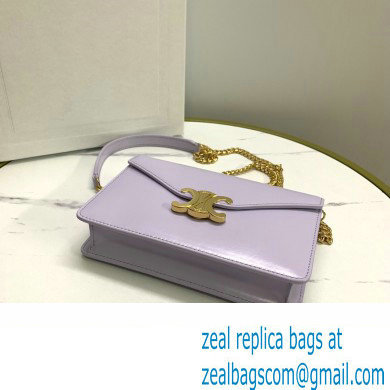 celine Wallet on Chain TRIOMPHE in Shiny calfskin Light Lavender 2023 - Click Image to Close