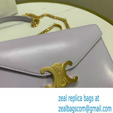 celine Wallet on Chain TRIOMPHE in Shiny calfskin Light Lavender 2023 - Click Image to Close