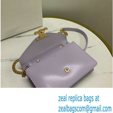 celine Wallet on Chain TRIOMPHE in Shiny calfskin Light Lavender 2023