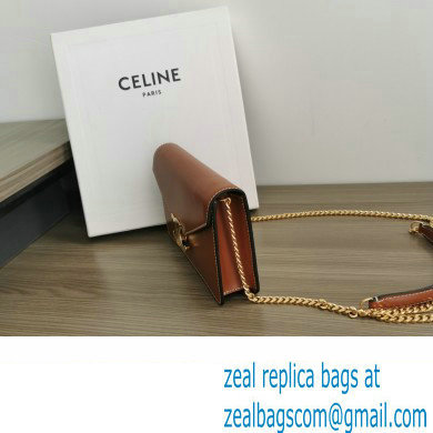 celine Wallet on Chain TRIOMPHE in Shiny calfskin tan 2023