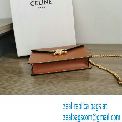 celine Wallet on Chain TRIOMPHE in Shiny calfskin tan 2023