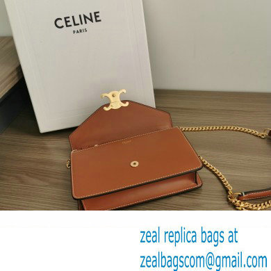 celine Wallet on Chain TRIOMPHE in Shiny calfskin tan 2023