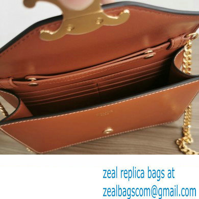 celine Wallet on Chain TRIOMPHE in Shiny calfskin tan 2023