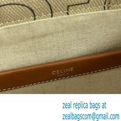 celine small Cabas bag in TEXTILE WITH CELINE ALL-OVER print Natural / Tan 2023