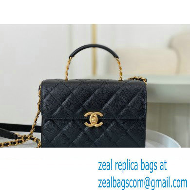 chanel Grained Calfskin mini top handle bag black AS3982 2023