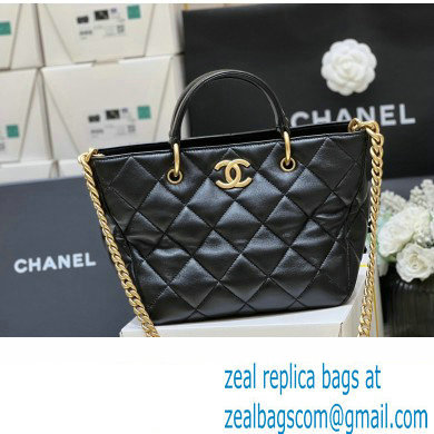 chanel black calfskin shopping tote bag AS4188 2023
