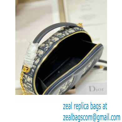 dior Blue Dior Oblique Jacquard CD Signature Oval Camera Bag 2023 - Click Image to Close