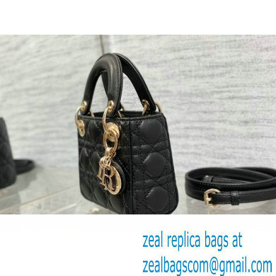 dior Lady Dior Micro Bag in Black Cannage Lambskin 2023
