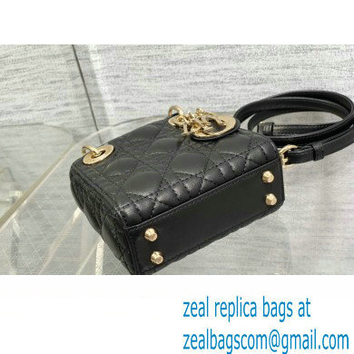 dior Lady Dior Micro Bag in Black Cannage Lambskin 2023