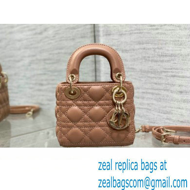 dior Lady Dior Micro Bag in Blush Cannage Lambskin 2023