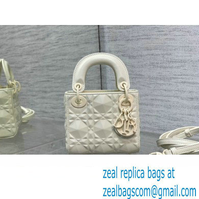 dior Lady Dior Micro Bag in Latte Cannage Calfskin with Diamond Motif 2023