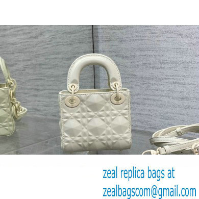 dior Lady Dior Micro Bag in Latte Cannage Calfskin with Diamond Motif 2023