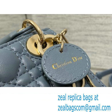 dior Lady Dior Micro Bag in cloud blue Cannage Lambskin 2023 - Click Image to Close