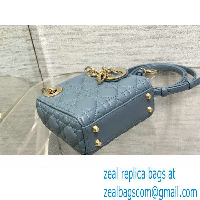 dior Lady Dior Micro Bag in cloud blue Cannage Lambskin 2023 - Click Image to Close