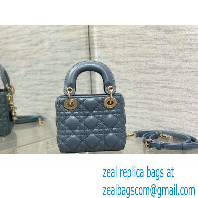 dior Lady Dior Micro Bag in cloud blue Cannage Lambskin 2023