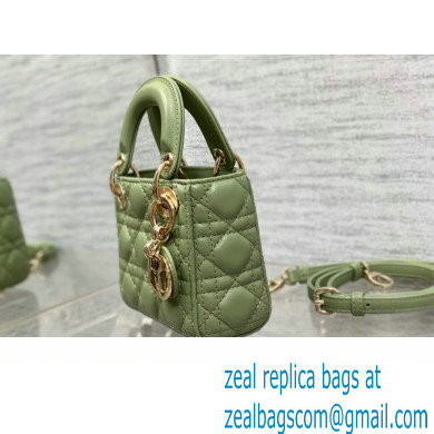 dior Lady Dior Micro Bag in ethereal green Cannage Lambskin 2023 - Click Image to Close