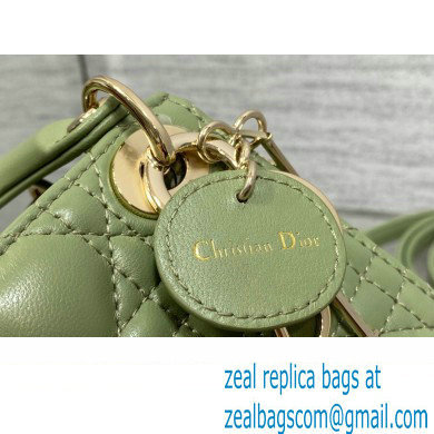 dior Lady Dior Micro Bag in ethereal green Cannage Lambskin 2023