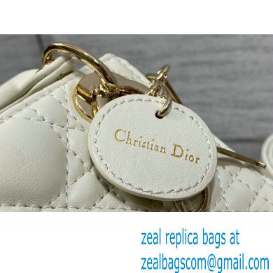 dior Lady Dior Micro Bag in white Cannage Lambskin 2023
