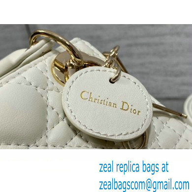 dior Lady Dior Micro Bag in white Cannage Lambskin 2023 - Click Image to Close