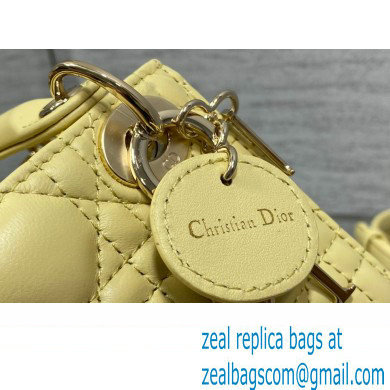 dior Lady Dior Micro Bag in yellow Cannage Lambskin 2023 - Click Image to Close