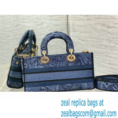 dior Medium Lady D-Joy Bag in Denim Blue Albero della Vita Embroidery 2023 - Click Image to Close