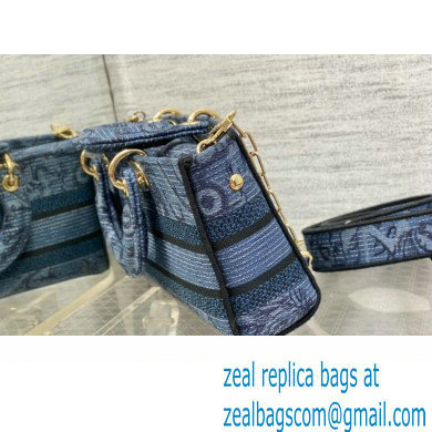 dior Medium Lady D-Joy Bag in Denim Blue Albero della Vita Embroidery 2023