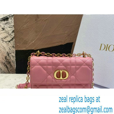 dior Miss Caro Mini Bag in Light Pink Macrocannage Lambskin 2023