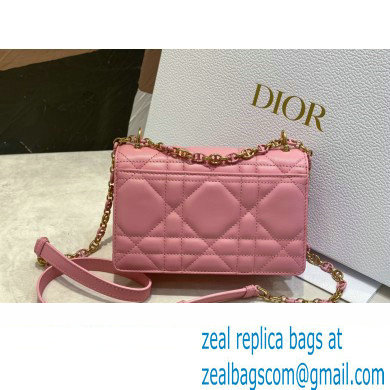 dior Miss Caro Mini Bag in Light Pink Macrocannage Lambskin 2023