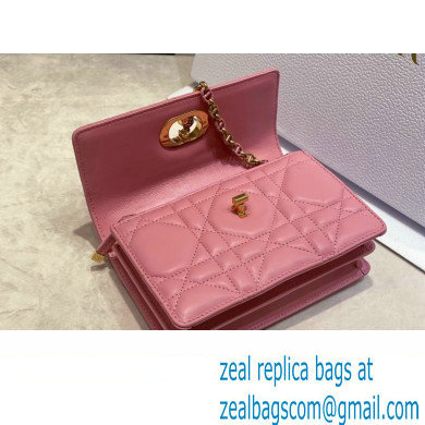 dior Miss Caro Mini Bag in Light Pink Macrocannage Lambskin 2023