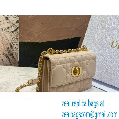 dior Miss Caro Mini Bag in Light Pink Macrocannage Lambskin beige 2023 - Click Image to Close