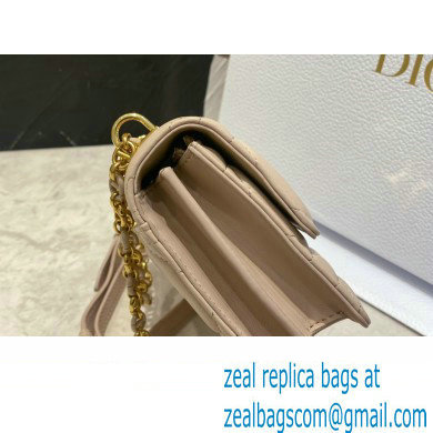 dior Miss Caro Mini Bag in Light Pink Macrocannage Lambskin beige 2023