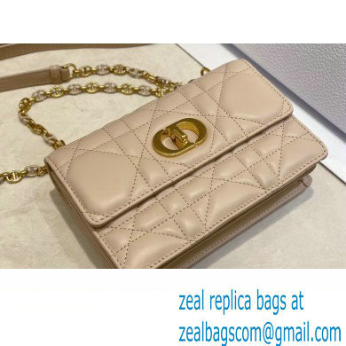 dior Miss Caro Mini Bag in Light Pink Macrocannage Lambskin beige 2023 - Click Image to Close